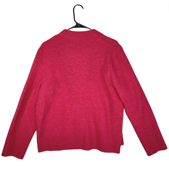 Lands End Womens Coat Boiled Wool Collared Button Front Jacket Size 14 Petite - Picture 2 of 11